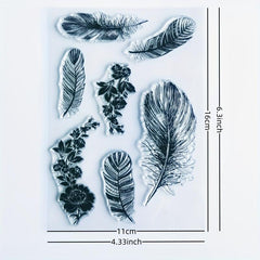 Feather Book Clear Stamps Reusable Stationery Student Stamps For Card Making