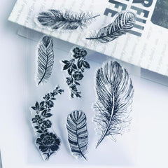 Feather Book Clear Stamps Reusable Stationery Student Stamps For Card Making