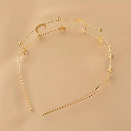 Copper Alloy Headband with Stars and Moon