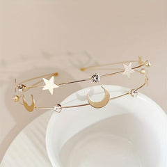 Copper Alloy Headband with Stars and Moon