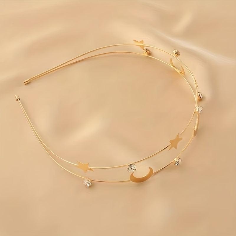 Copper Alloy Headband with Stars and Moon