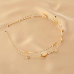 Copper Alloy Headband with Stars and Moon