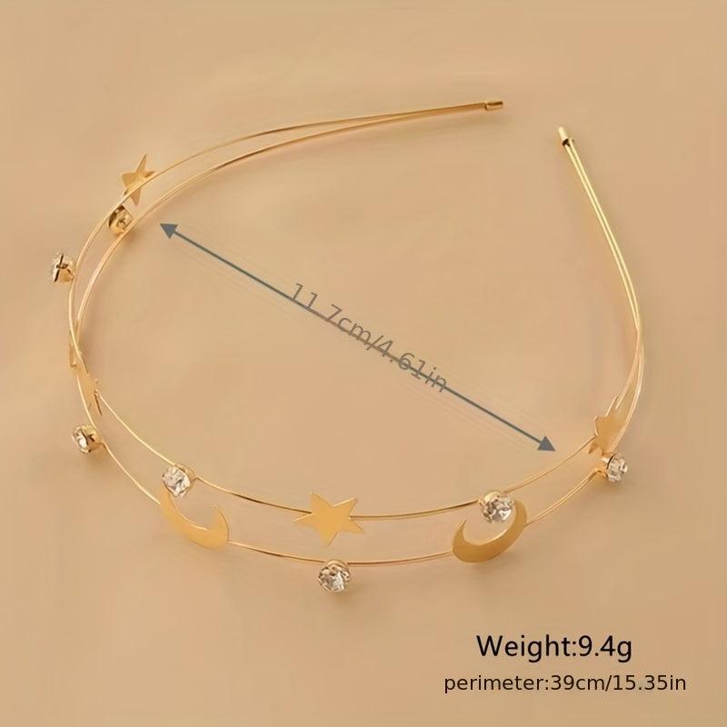 Copper Alloy Headband with Stars and Moon