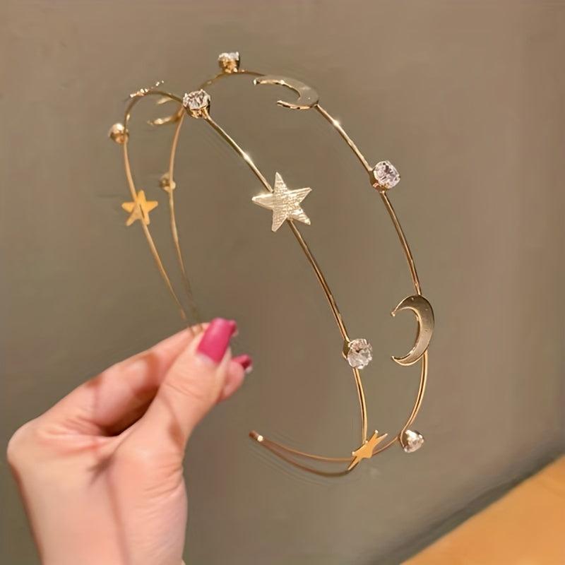 Copper Alloy Headband with Stars and Moon