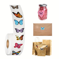 500pcs 3D Butterfly Roll Stickers - 10 Styles Waterproof & Sun Proof