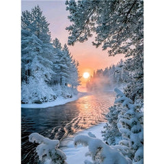 5D Sunset Valley Diamond Painting DIY Living Room Bedroom Decor