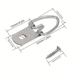 10pcs D Ring Picture Hangers With Screws For Hanging Artwork