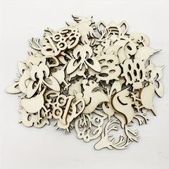 20pcs Natural Mini Wooden Crafts Ornaments DIY Unfinished Scenery