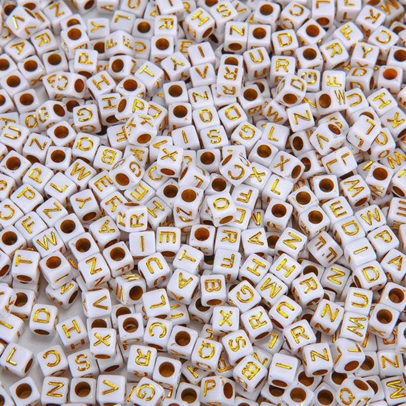 100pcs 7mm Mixed Alphabet Beads for Jewelry Making DIY Bracelet Necklace