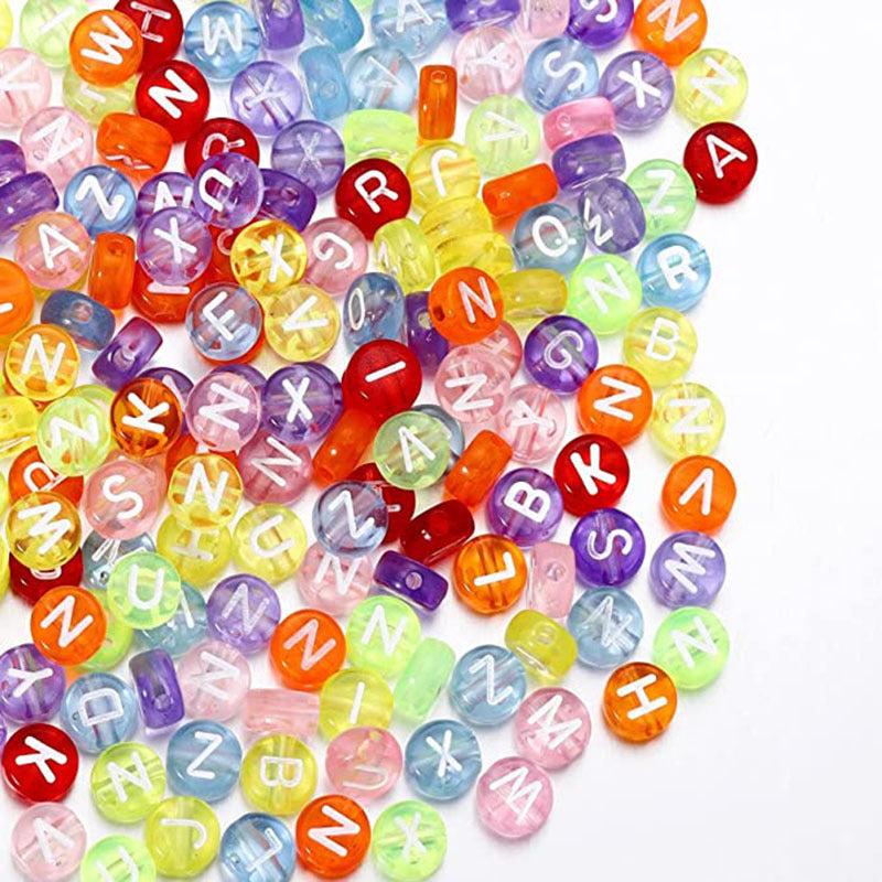 100pcs 7mm Mixed Alphabet Beads for Jewelry Making DIY Bracelet Necklace