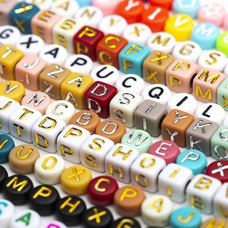 100pcs 7mm Mixed Alphabet Beads for Jewelry Making DIY Bracelet Necklace