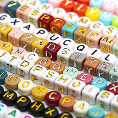 100pcs 7mm Mixed Alphabet Beads for Jewelry Making DIY Bracelet Necklace
