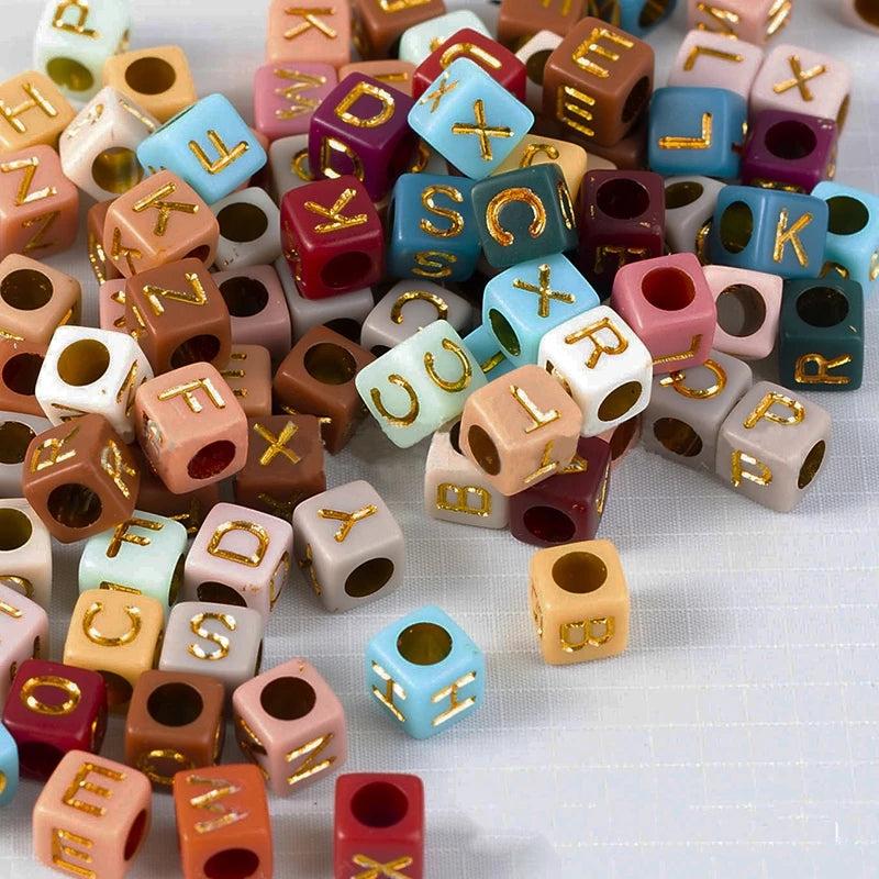 100pcs 7mm Mixed Alphabet Beads for Jewelry Making DIY Bracelet Necklace