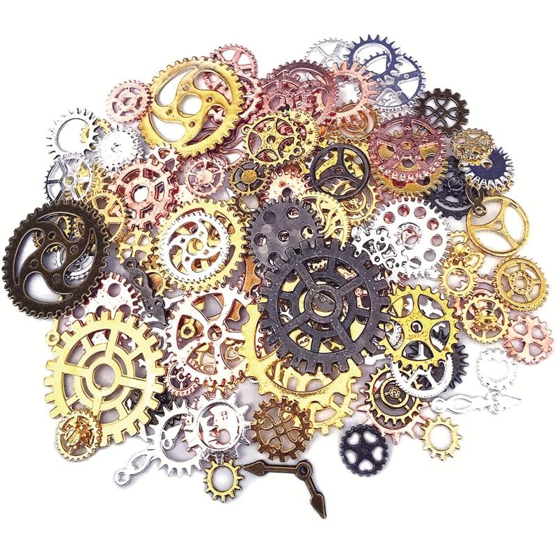 DIY Antique Metal Steampunk Gear Charm Pendant for Jewelry Making