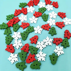 50pcs Mini Wooden Christmas Tree Crafts For Home Decor, Garden Supplies