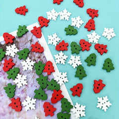 50pcs Mini Wooden Christmas Tree Crafts For Home Decor, Garden Supplies