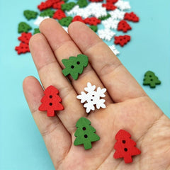 50pcs Mini Wooden Christmas Tree Crafts For Home Decor, Garden Supplies