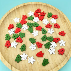 50pcs Mini Wooden Christmas Tree Crafts For Home Decor, Garden Supplies