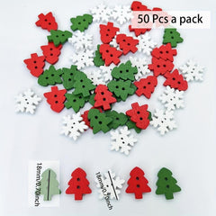 50pcs Mini Wooden Christmas Tree Crafts For Home Decor, Garden Supplies