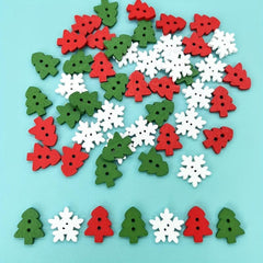 50pcs Mini Wooden Christmas Tree Crafts For Home Decor, Garden Supplies