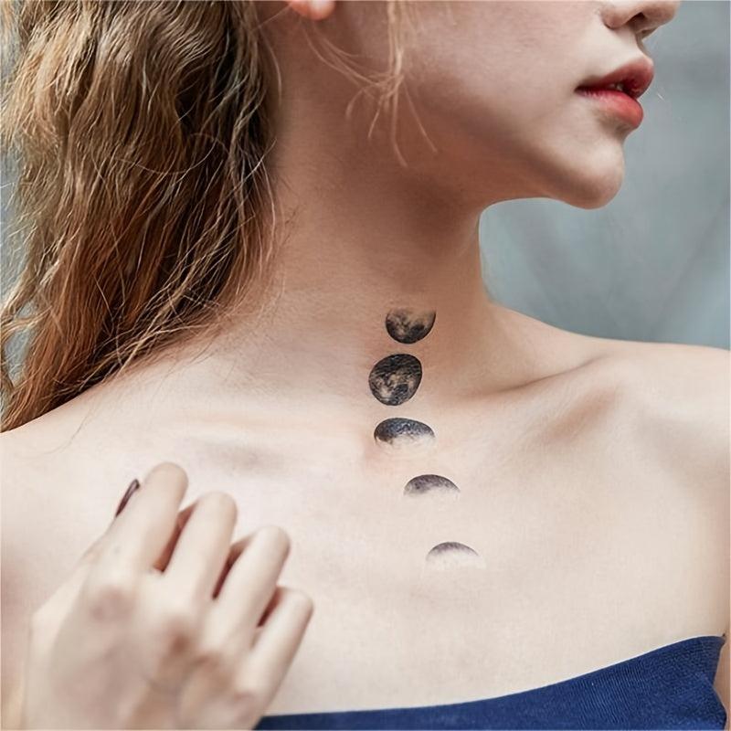 Waterproof Crescent Cloudy Moon Tattoo Sticker