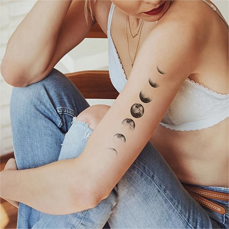 Waterproof Crescent Cloudy Moon Tattoo Sticker