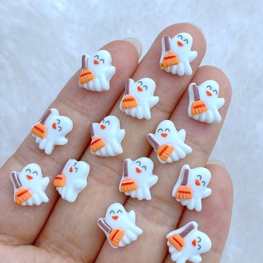 Resin Mini Halloween Ghost Flat Back Manicure Parts