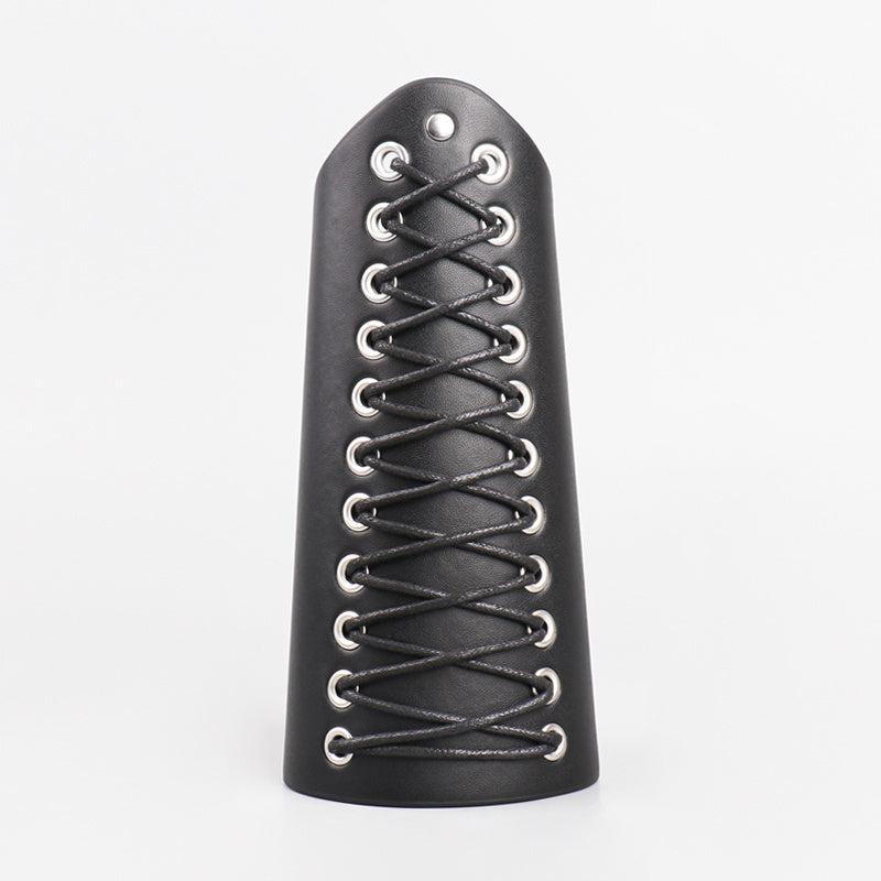 Men's Retro Lace Up Viking Wide Leather Wristband Cosplay