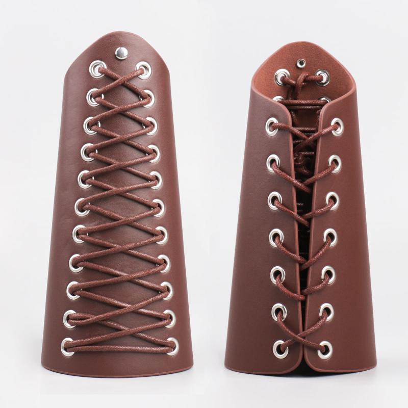 Men's Retro Lace Up Viking Wide Leather Wristband Cosplay