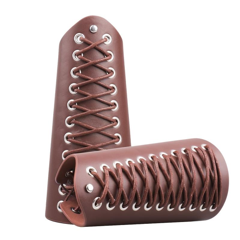 Men's Retro Lace Up Viking Wide Leather Wristband Cosplay