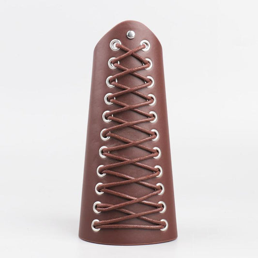 Men's Retro Lace Up Viking Wide Leather Wristband Cosplay