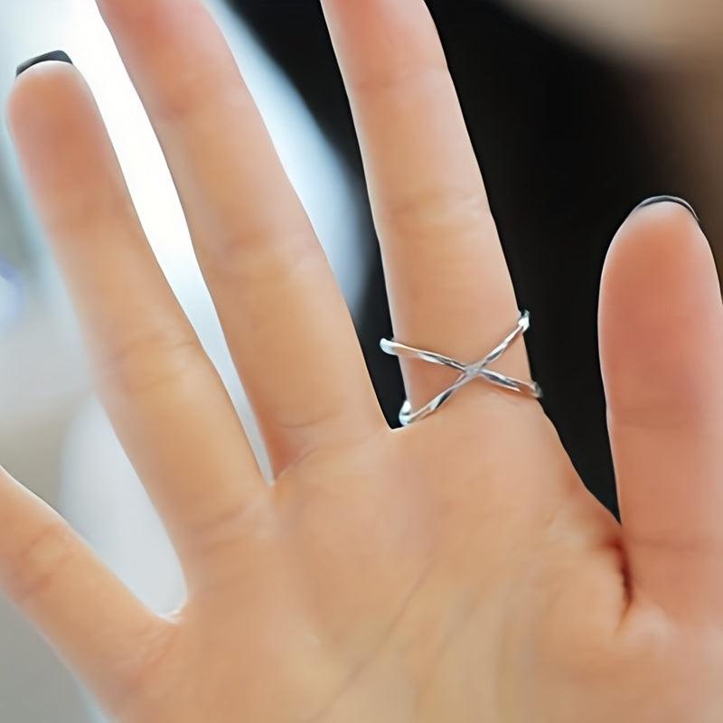 X Three-Dimensional Cut-Out Wrap Ring with Joint Index Finger Jewelry