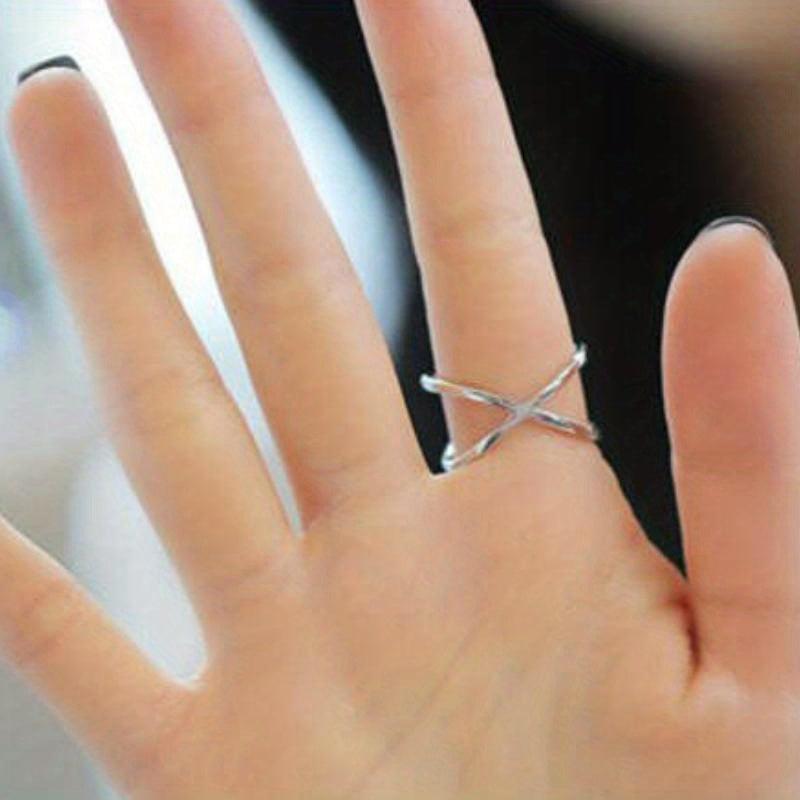 X Three-Dimensional Cut-Out Wrap Ring with Joint Index Finger Jewelry