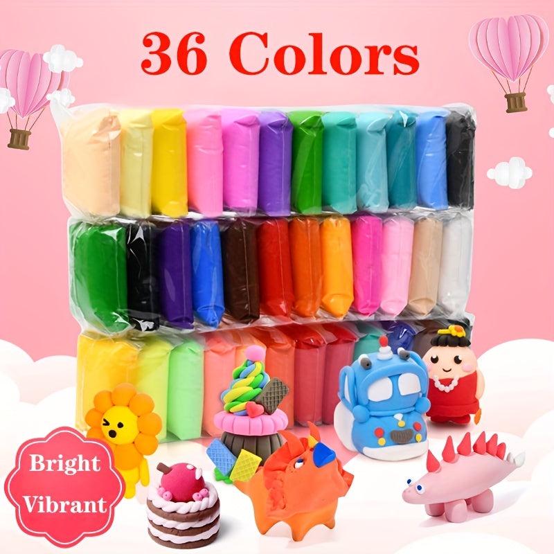 36 Colors Air Dry Clay Set with Sculpting Tools for Kids and DIY Crafts