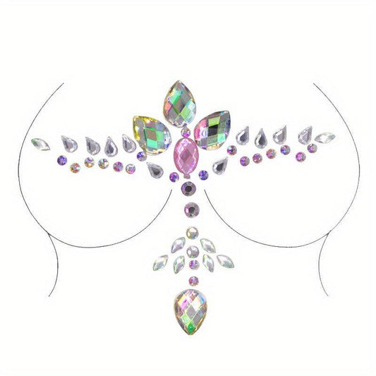 Beaded Face Arm Body Chest Jewelry Tattoo Stickers