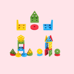 Montessori Wooden Geometric Shapes Sorting Puzzle Game