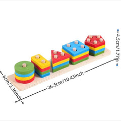 Montessori Wooden Geometric Shapes Sorting Puzzle Game