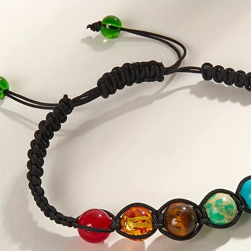 7 Chakra Beads Bracelet Natural Stone Rope Yoga Reiki Healing Balance
