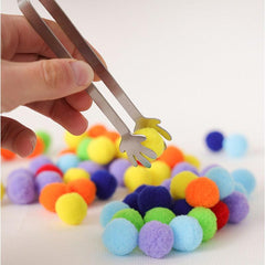 79pcs Counting Plush Pom Pom Balls Sorting Toy Set