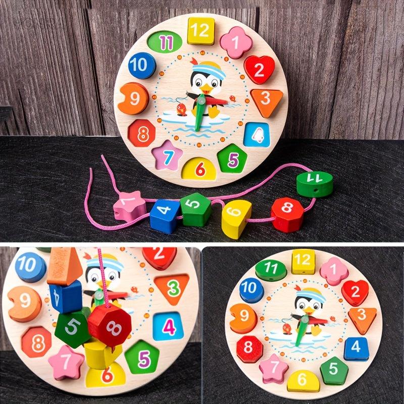 Wooden Montessori Toys Rattle Bell Bead Set Musical Instruments