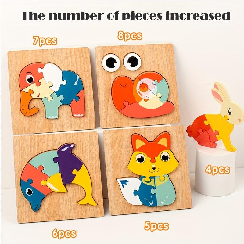 Cartoon Animal 3D Wooden Educational Toys