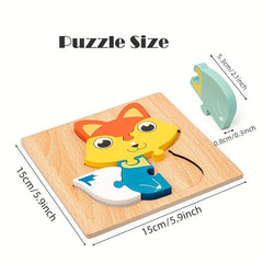 Cartoon Animal 3D Wooden Educational Toys