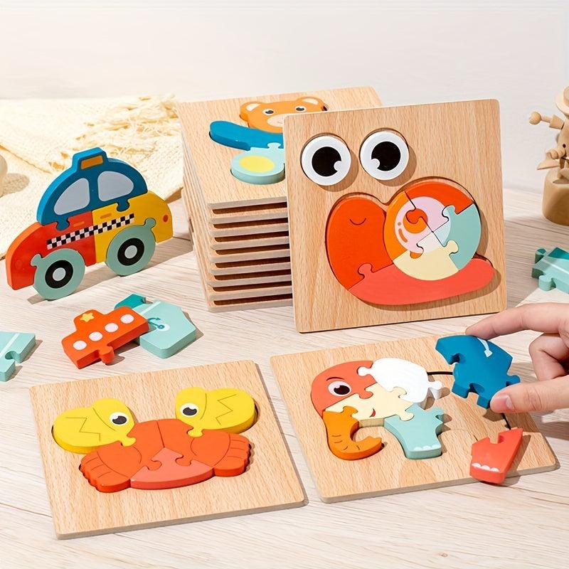 Cartoon Animal 3D Wooden Educational Toys