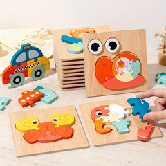Cartoon Animal 3D Wooden Educational Toys