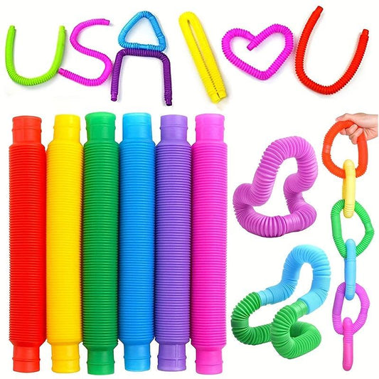4PCS Pop Tubes Sensory Toys for Kids with ADHD & Autism