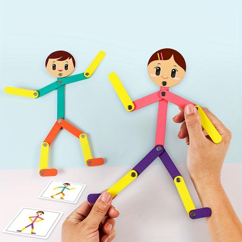 Wooden Man Activity Toy Small Wooden Man Jigsaw Puzzle Game For Kids