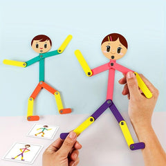 Wooden Man Activity Toy Small Wooden Man Jigsaw Puzzle Game For Kids