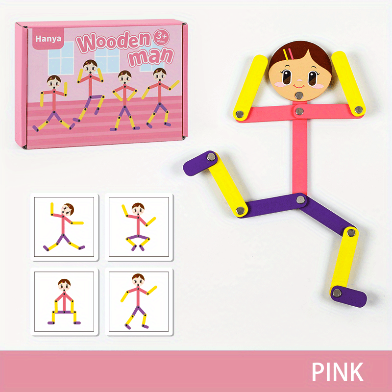Wooden Man Activity Toy Small Wooden Man Jigsaw Puzzle Game For Kids