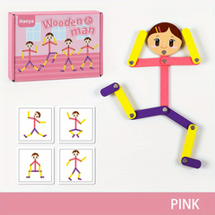 Wooden Man Activity Toy Small Wooden Man Jigsaw Puzzle Game For Kids