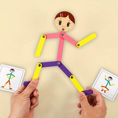 Wooden Man Activity Toy Small Wooden Man Jigsaw Puzzle Game For Kids